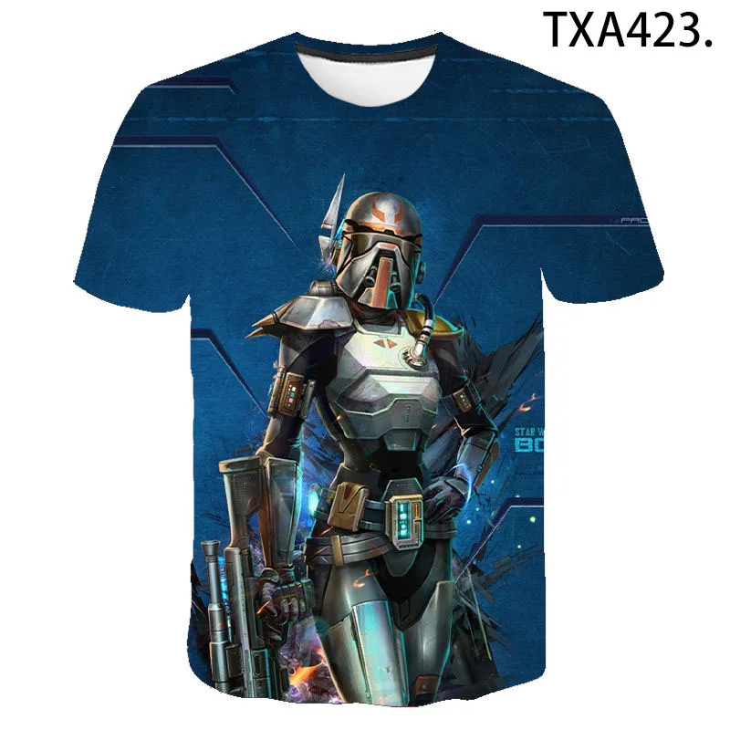 

Футболка Boba Fett с 3D принтом для мужчин и женщин, Повседневная модная уличная одежда с коротким рукавом для мальчиков и девочек, топы