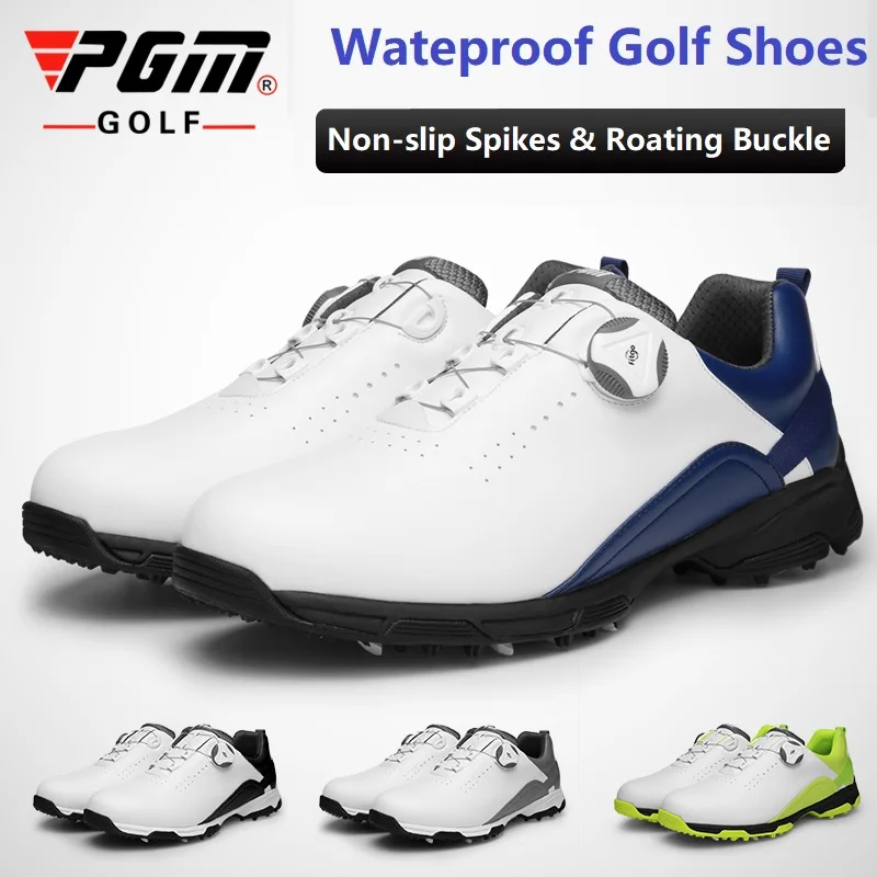 Pgm Waterproof Sneakers Mens Golf Shoes Breathable Fitness Training Golf Shoe Man Non-Slip Rotating Buckle Golf Trainers