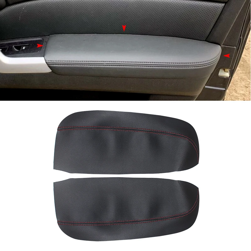 Soft Leather Door Armrest Cover For Acura RDX 2007 2008 2009 2010 2011 2012 2pcs Car Front Door Armrest Panel Cover Sticker Trim