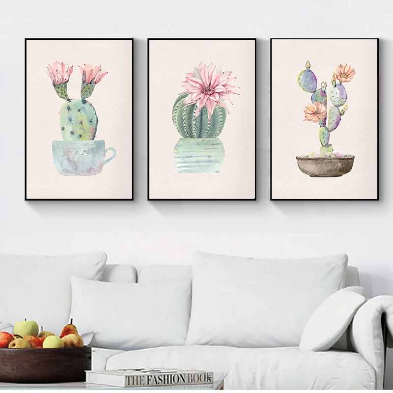 Ботанический кактус печать дома сладкий дом знак художественная стена с цитатой