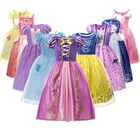 Рождественское платье принцессы для девочек, костюм на Хэллоуин из мультфильма Disney, нарядное детское платье Холодное сердце для девочек