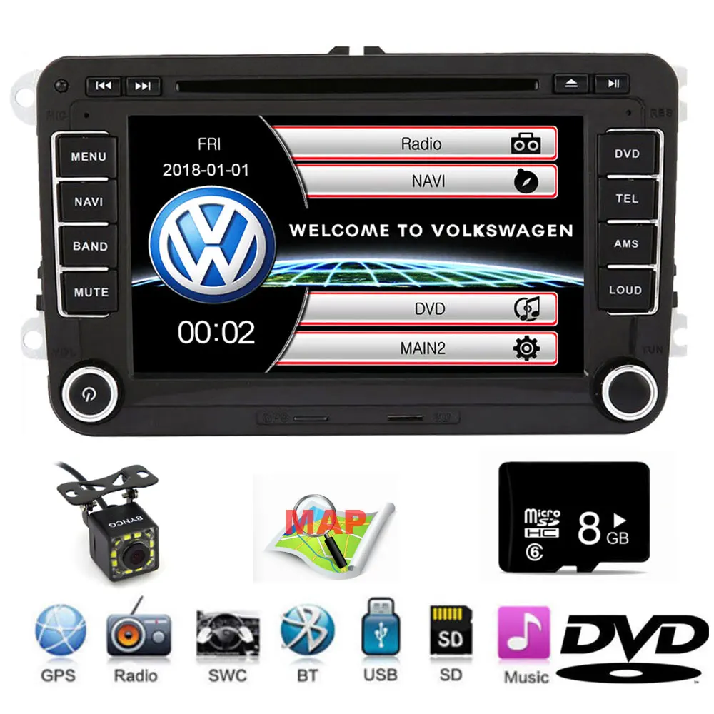 Автомобильный мультимедийный плеер 2 Din автомобильный DVD для Skoda Volkswagen VW Passat B6 Polo