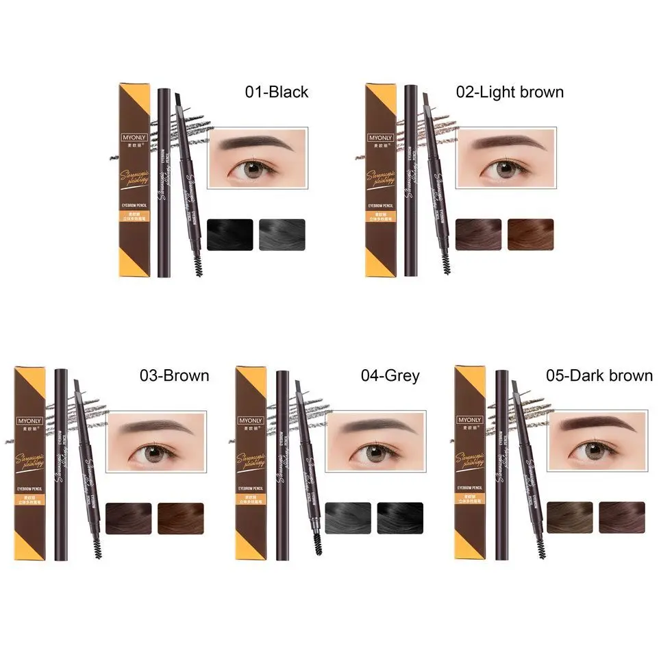 1 шт. двухсторонняя треугольная ручка для бровей трехмерный Многофункциональный