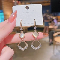 wholesale silver plated post new stone opal vintage women stud earrings jewelry gift