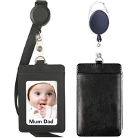 leather retractable badge holder pu identification card case business card holder nurse accessories badge for pass card holder