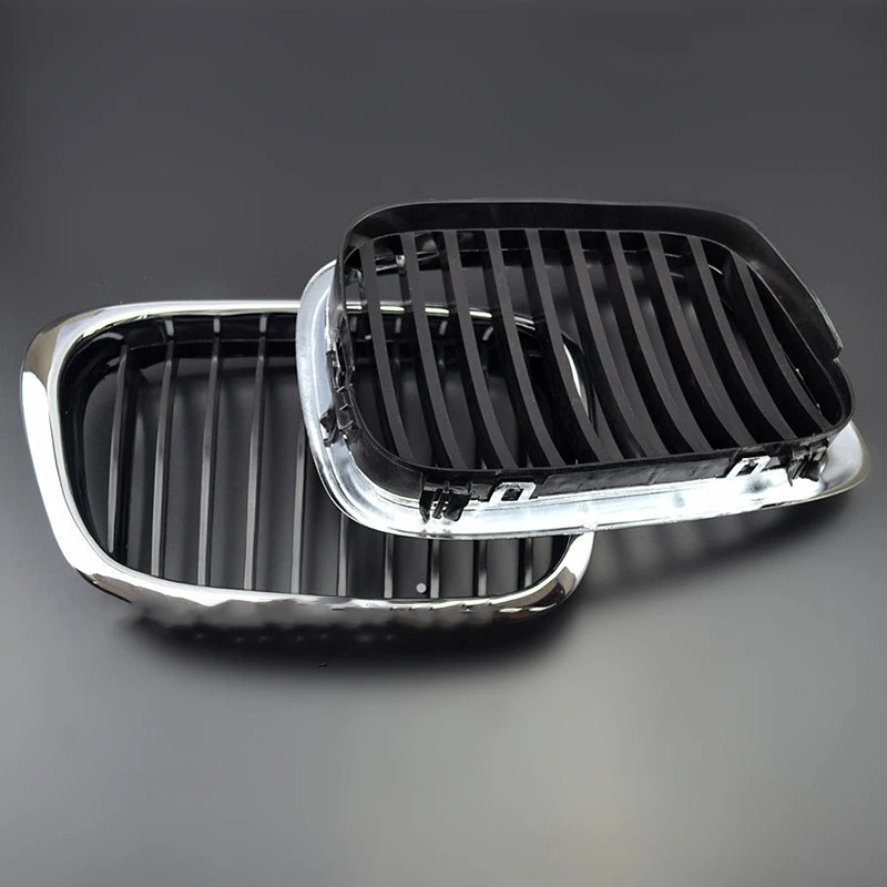 Черный Замена решетки сетки для BMW E39 1998-2003 седан 525 530 535 540 M5 спереди серебристым