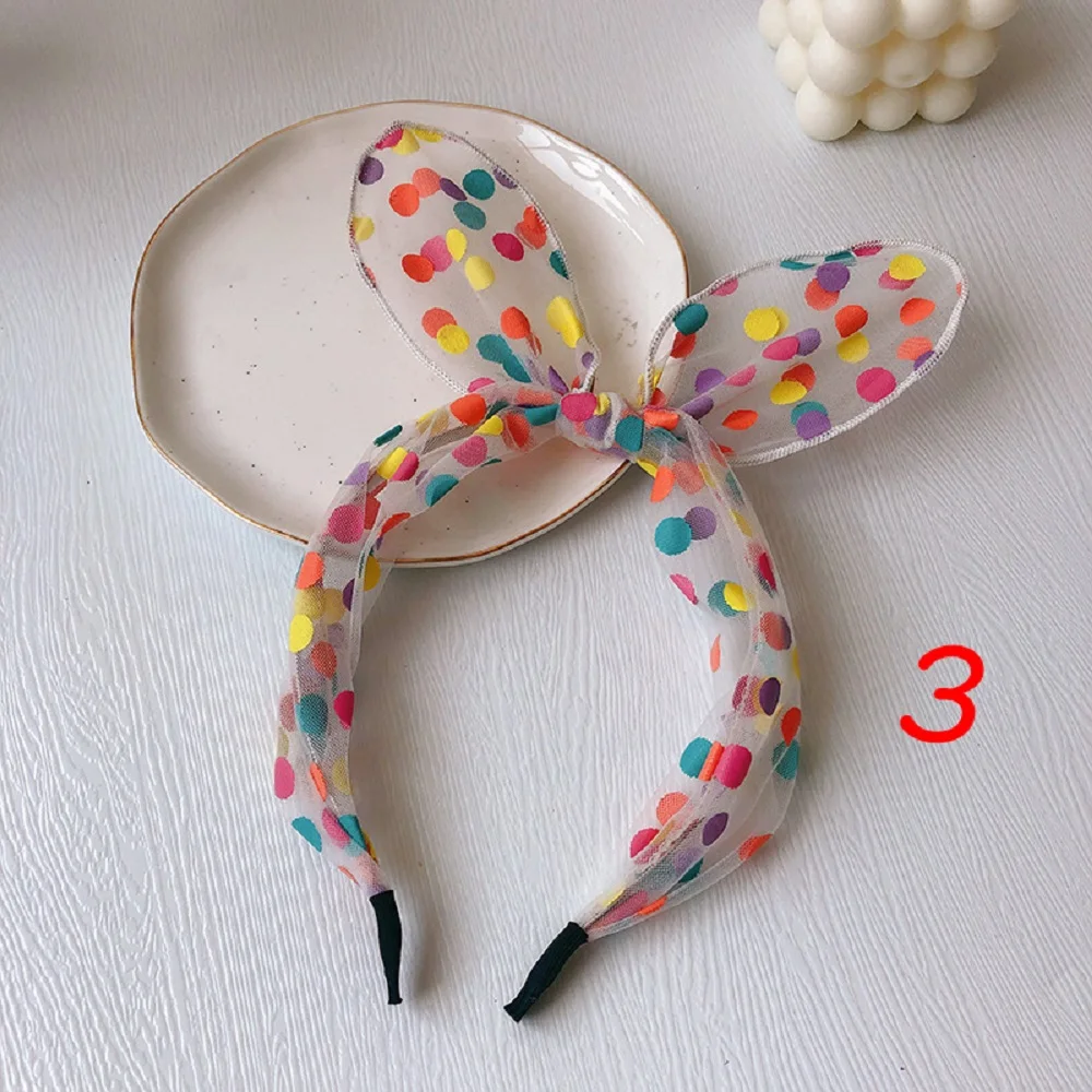 Заколки для волос с цветным бантом в горошек милые белые и черные кружевные