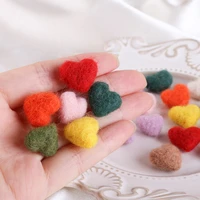 10 pcslot wool felt heart mini size handmade felted heart shapes diy accessories photography props