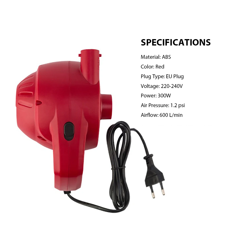 

New Electric Air Pump for Inflatables 300W Powerful Inflator Pump for Pool Raft Ride-on Swim Ring Quick-refil Inflation Pump