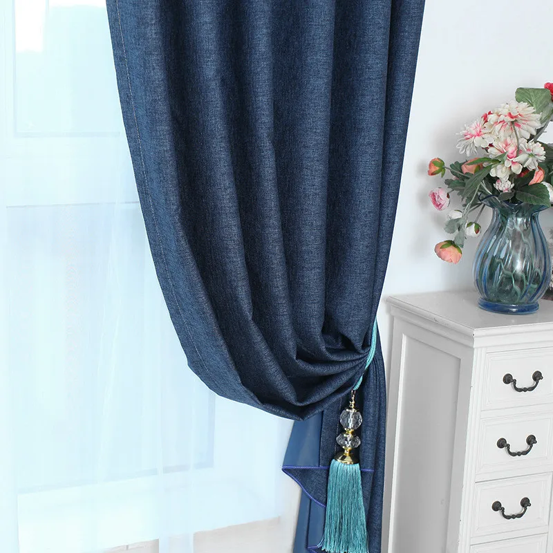 Затемняющие однотонные шторы большого размера оконные занавески из