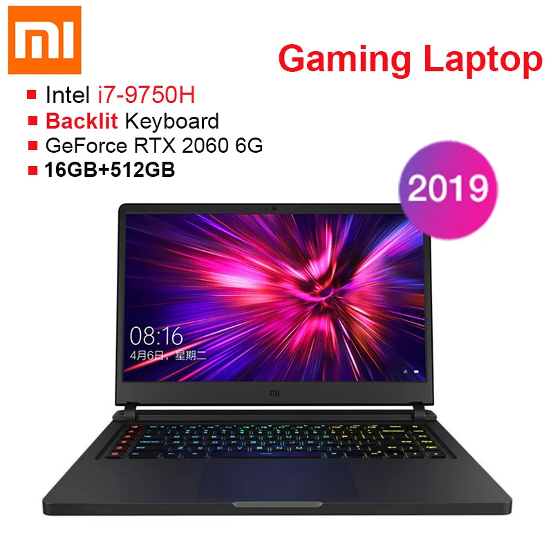 Игровой ноутбук Xiaomi 15 6 дюймов Windows 10 Intel Core I7 9750H 16 ГБ RAM 512 Гб SSD для офиса
