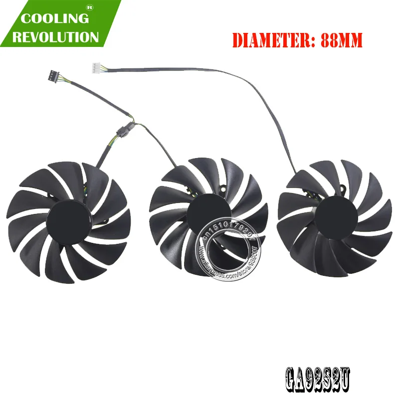 

Graphics card fan GA92S2U DC12V 0.46A 4Pin for ZOTAC GAMING GeForce RTX 3080 RTX 3090 AMP Extreme