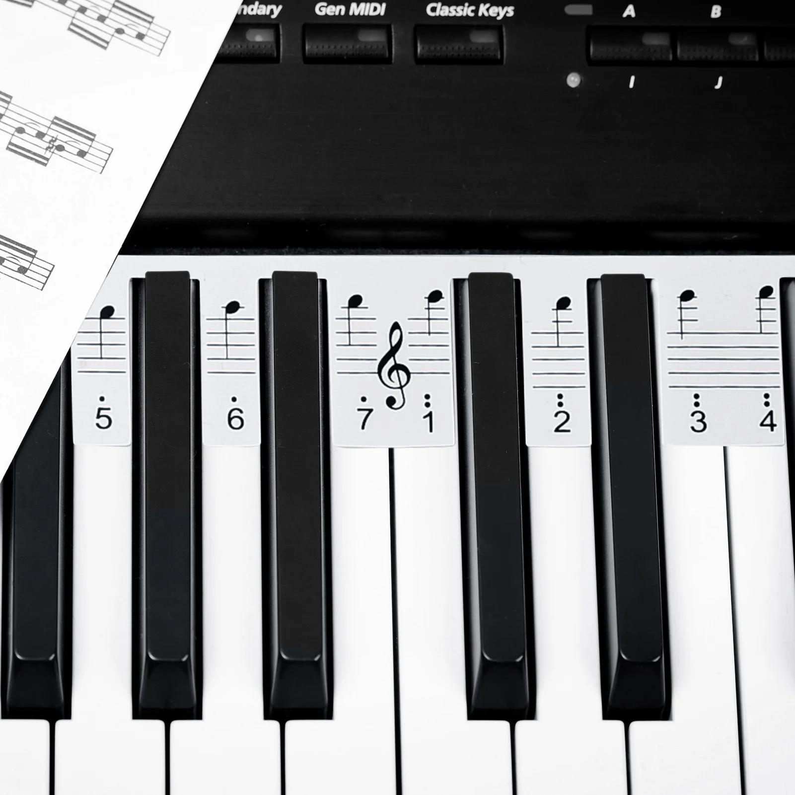 61-ключ фортепианная нота диаграммы нелипкий съемный пианино наклейки с музыкой