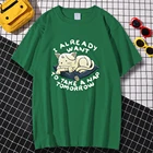 Футболка мужская с рисунком кошки, играющей с мышкой на животе, винтажный Топ для поездок, Повседневная Домашняя одежда, свободные мягкие мужские футболки