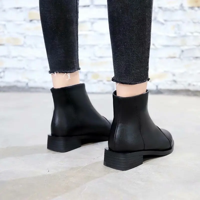 Женские ботинки Martin Сезон осень-зима Элегантные женские черные кожаные Очень