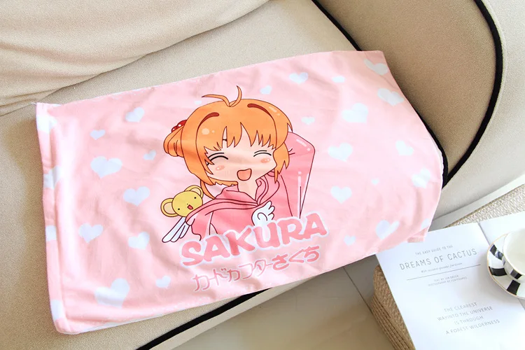 Мягкий плюшевый чехол для подушки с принтом в виде животных изображением Сакуры