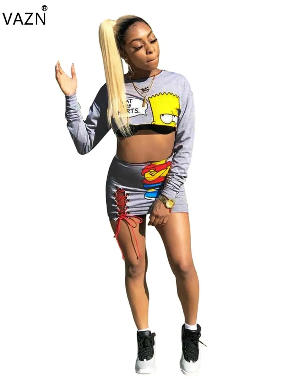 Сексуальный вечерний Женский комплект из 2 предметов с круглым вырезом и