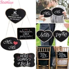 Staraise деревянная в форме сердца Классная доска для деревенского свадебного украшения Деревянный Свадебный декор для свадьбы Mr Mrs свадебный стол Декор