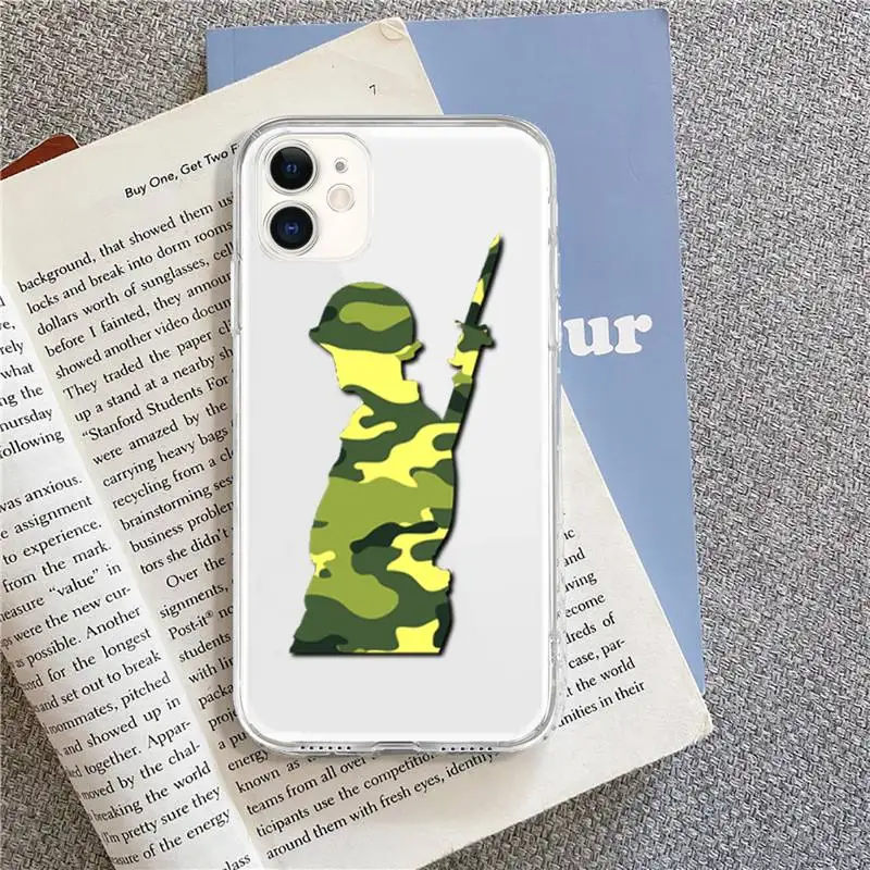 

Camouflage soldiers Soft silicone Phone Case for iPhone 8 7 6S Plus X SE 2020 XR 11 pro XS MAX 12 12Mini Back Cover Phone Case