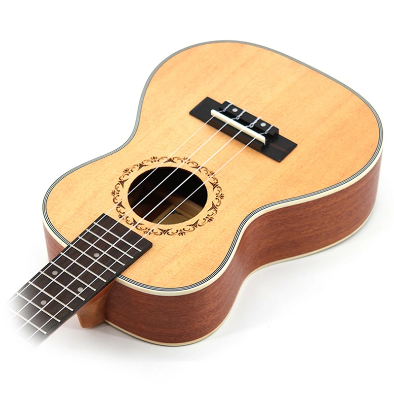 21 дюйм 4 строки ель миниатюрная гитара укулеле Сопрано Гавайская маленькая с