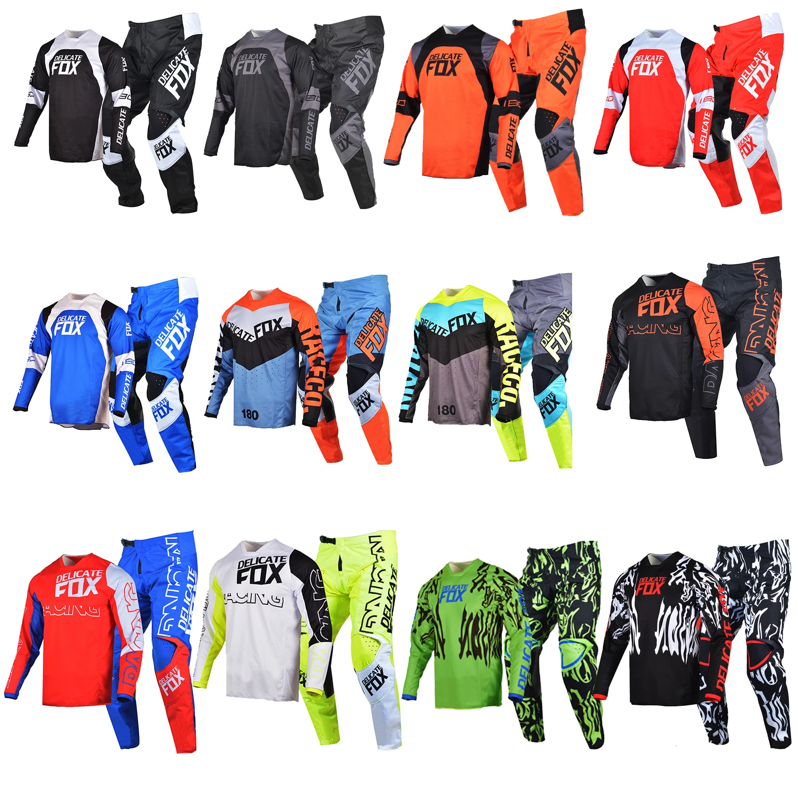 180 Gear Set Motocross Jersey Pants MX Combo ATV Outfit BMX DH Dirt Bike Men Off-road Moto Suits Cycling Bicycle Motorcycle Kits
