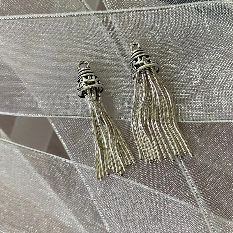 (2 шт. 30 мм) Винтаж серебро Цвет Ленточки Форма &quots925 Очаровательные Подвески