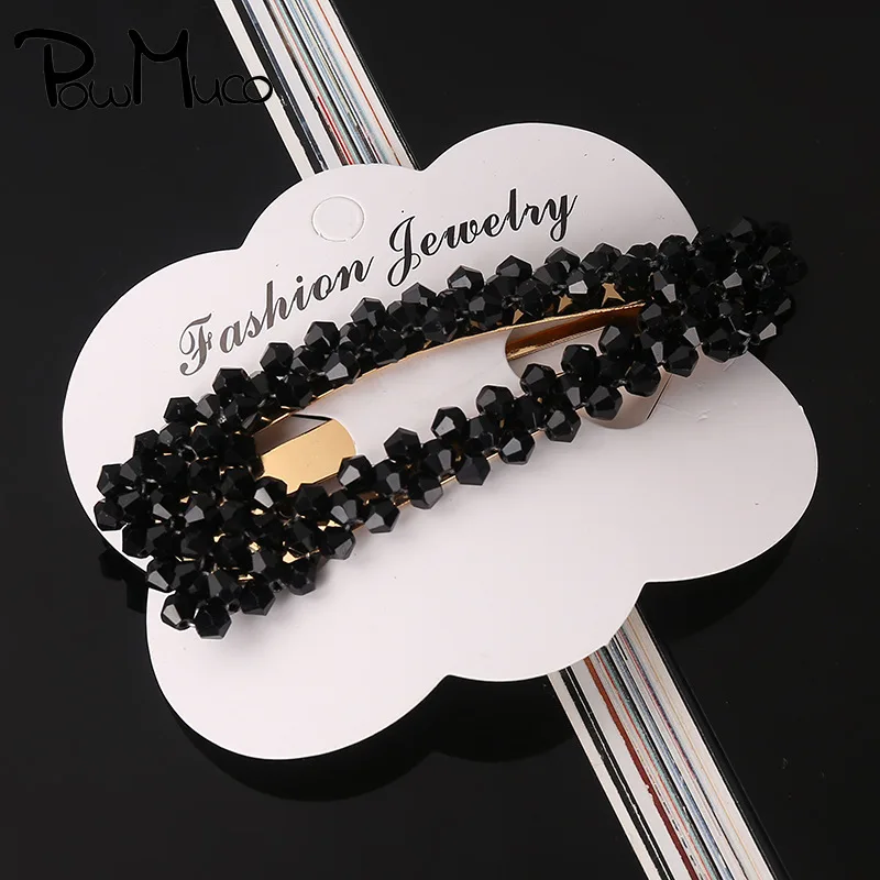 

Powmuco Colorful Crystal Rhinestones Female BB Clips Bowknot Hairpin Hair Styling Bang Barrettes Fashion Accessories for Women