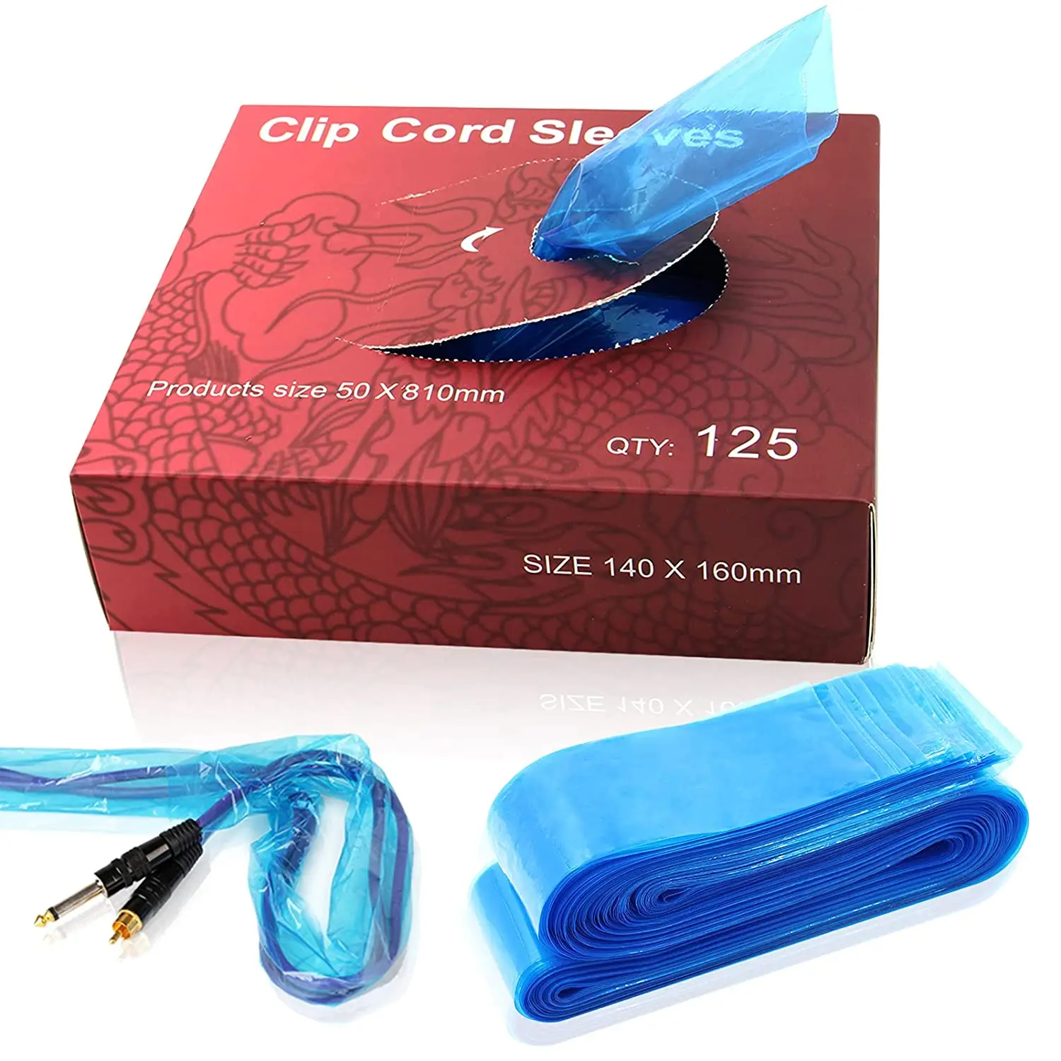 

125pcs Disposable Blue Tattoo Clip Cord Sleeves Bag Covers Clean Barrier Supply For Tattoo Clip Cord Tattoo Accessories