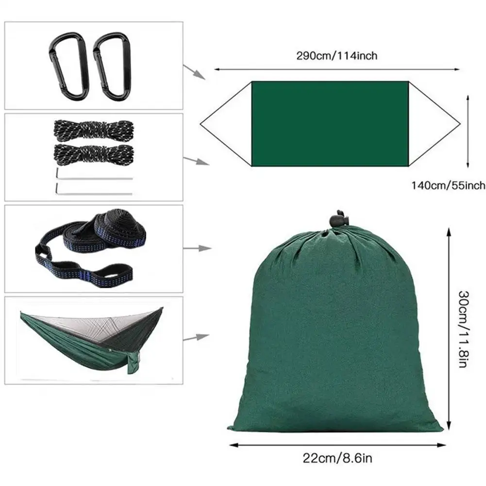 Гамак для кемпинга легкий гамак с сеткой удерживает до 772 фунтов подходит