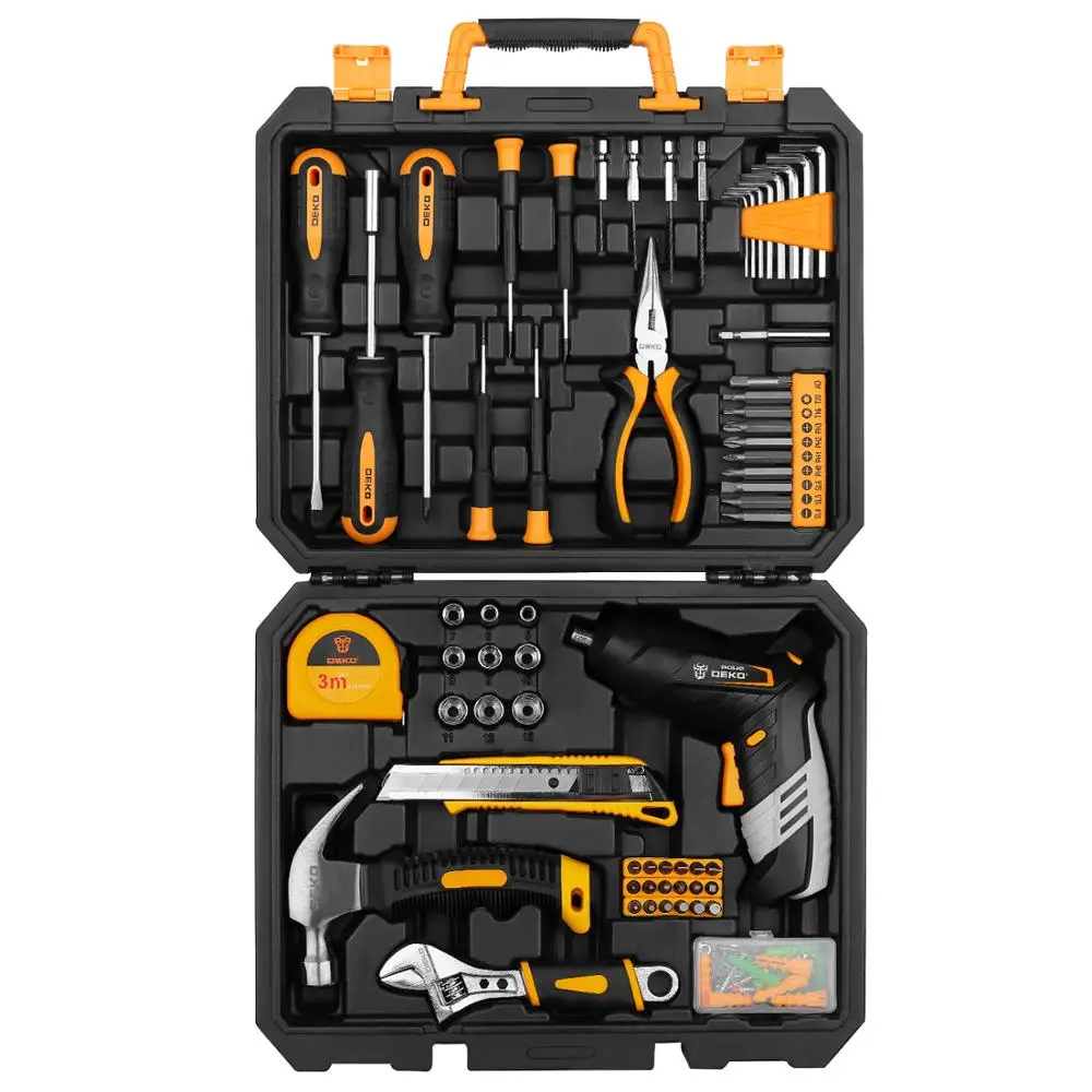 DEKO 113 Pcs Professional Car Repair Tool Set Auto Ratchet Spanner Screwdriver Socket Mechanics Tools Kit W/ Blow-Molding Box |