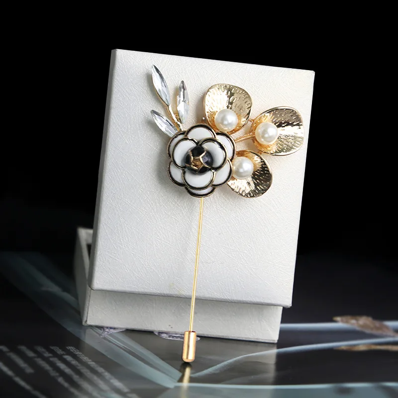 Простая Хрустальная жемчужная Золотая Брошь Стразы в форме листьев корсажная