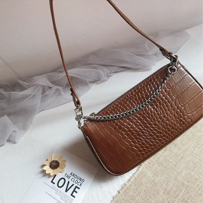 Сумка-багет 2020 Ретро стиль натуральная кожа сумка через плечо женская с