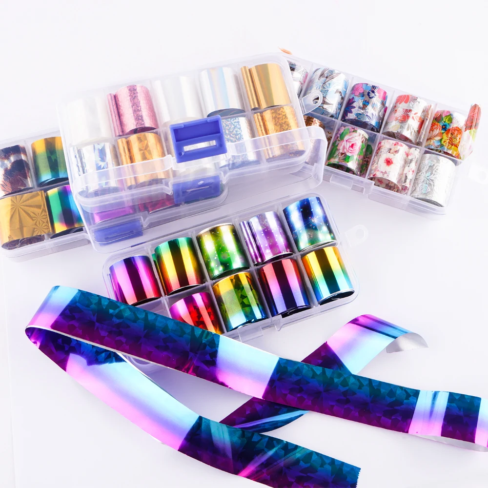 Yayoge Nail Sticker Decorations Snowflake Holographic Foils Art Transfer Foil Starry sky Decoration Manicure | Красота и здоровье