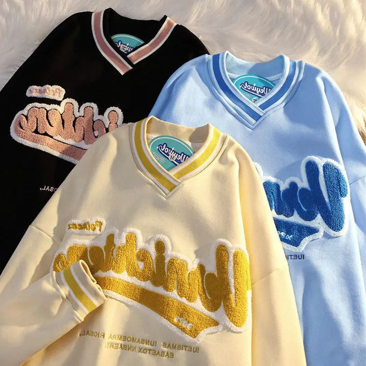 Вышитая надписью Женская весенне-осенняя кавайная одежда BF в стиле преппи