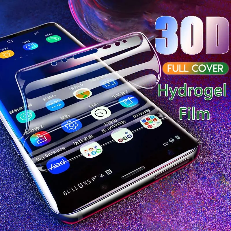 Защитная пленка с полным покрытием экрана для Samsung Galaxy S10 S9 S8 Plus Гидрогелевая защита S10E Note 9 8 S7 S6 Edge защитная