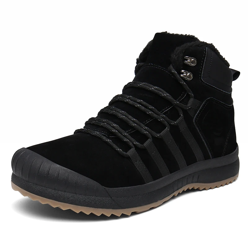 Новинка кожаные мужские ботинки на меху коллекция 2019 года теплые зимние Мужская