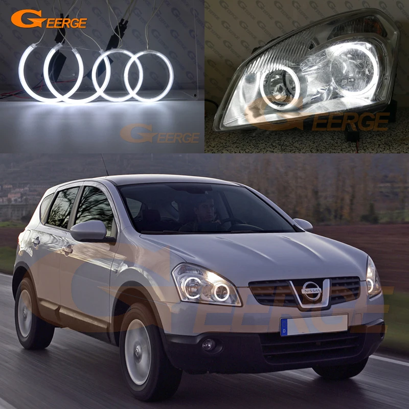

Excellent Ultra bright CCFL Angel Eyes Halo Rings car Accessories For Nissan Dualis J10 2007 2008 2009 pre facelift headlight