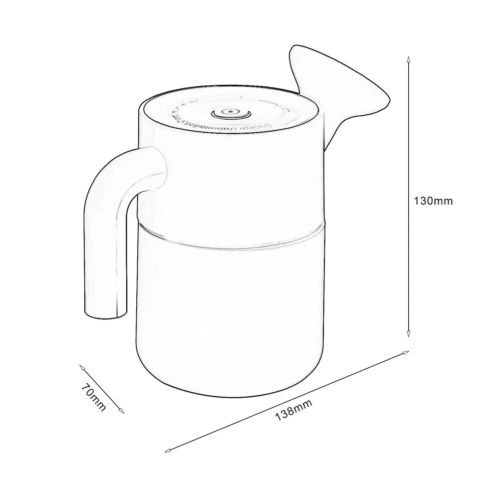 

Portable ABS+PP USB Watering Pot Humidifier Delicate Shape 200ml Ultra Quiet Operation for Home & Office Air Humidifier DC 5V 2W