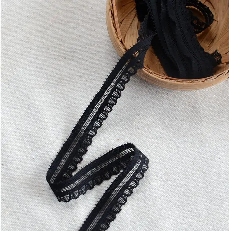 10 м/лот ширина 1 см высокое качество черная эластичная лента аксессуары ткань с