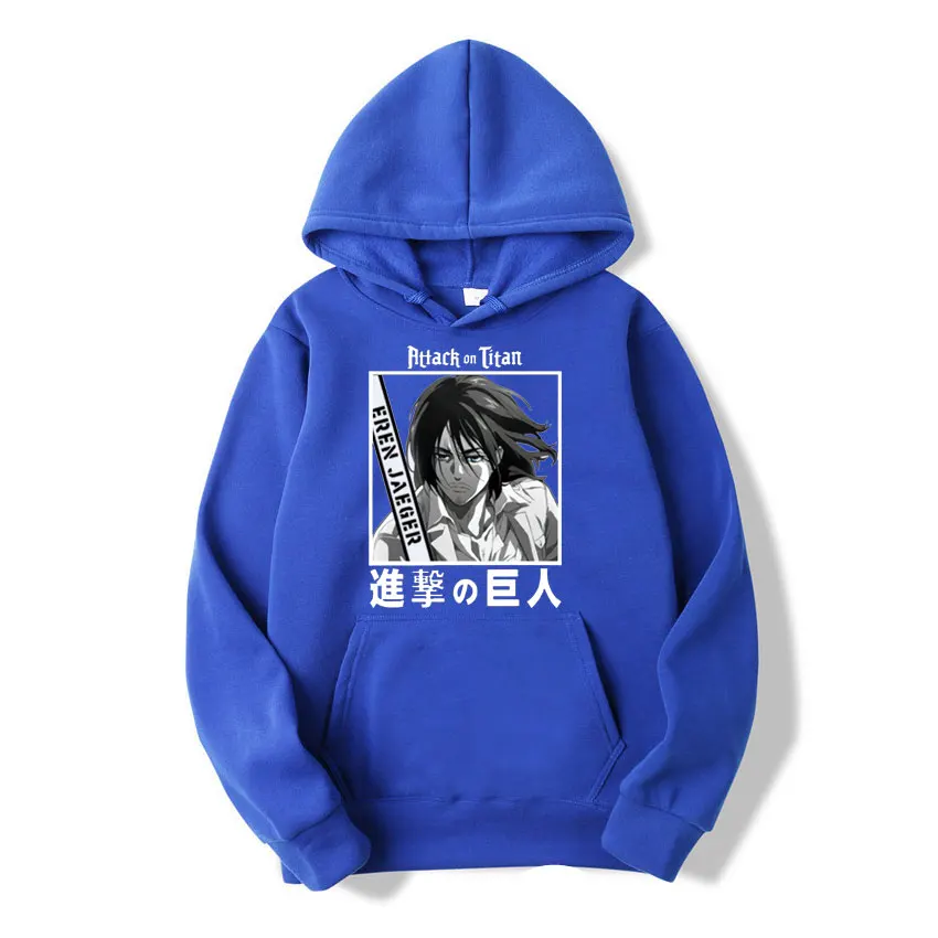 

Japanese Anime Attack on Titan Hooded Sweatshirt Cool Eren Jager Print Hoodies Male Casual Loose Hipster Hoody Pullover Tops