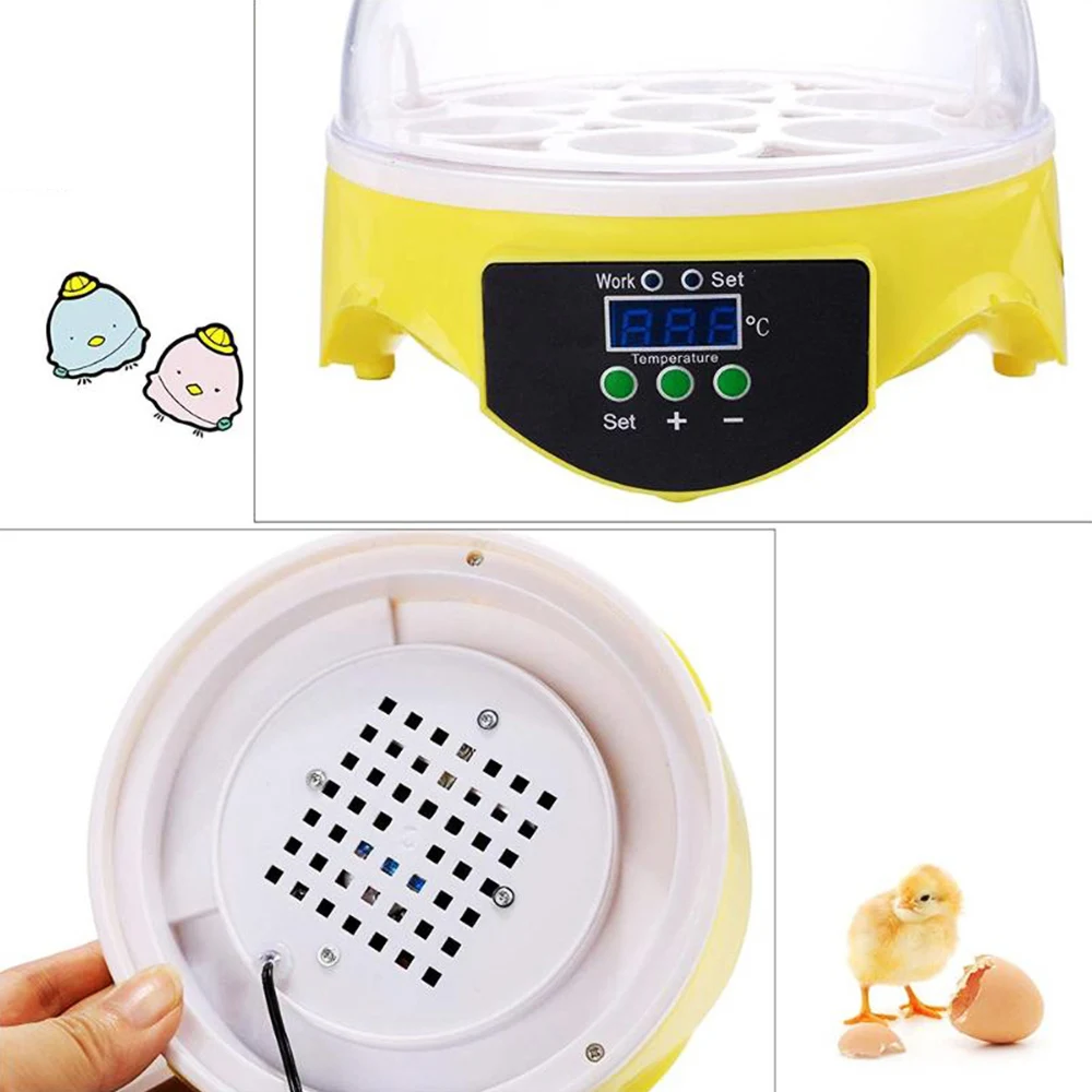 Автоматический инкубатор 7 яиц для утки птичий прибор контроля температуры |