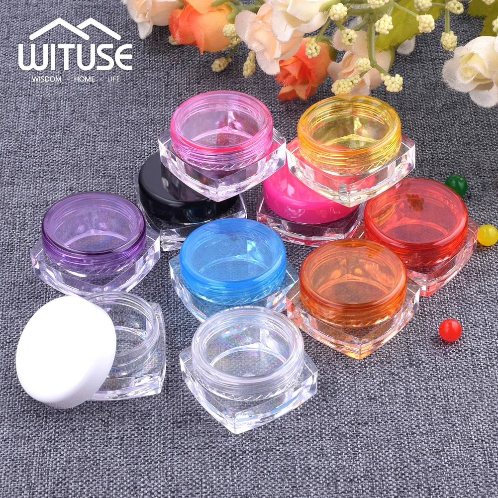 

10Pcs Portable Empty Cosmetic Cream Lotion storage jars Eyeshadow Makeup Travel Container Plastic Refillable Bottle Box Jar Pot