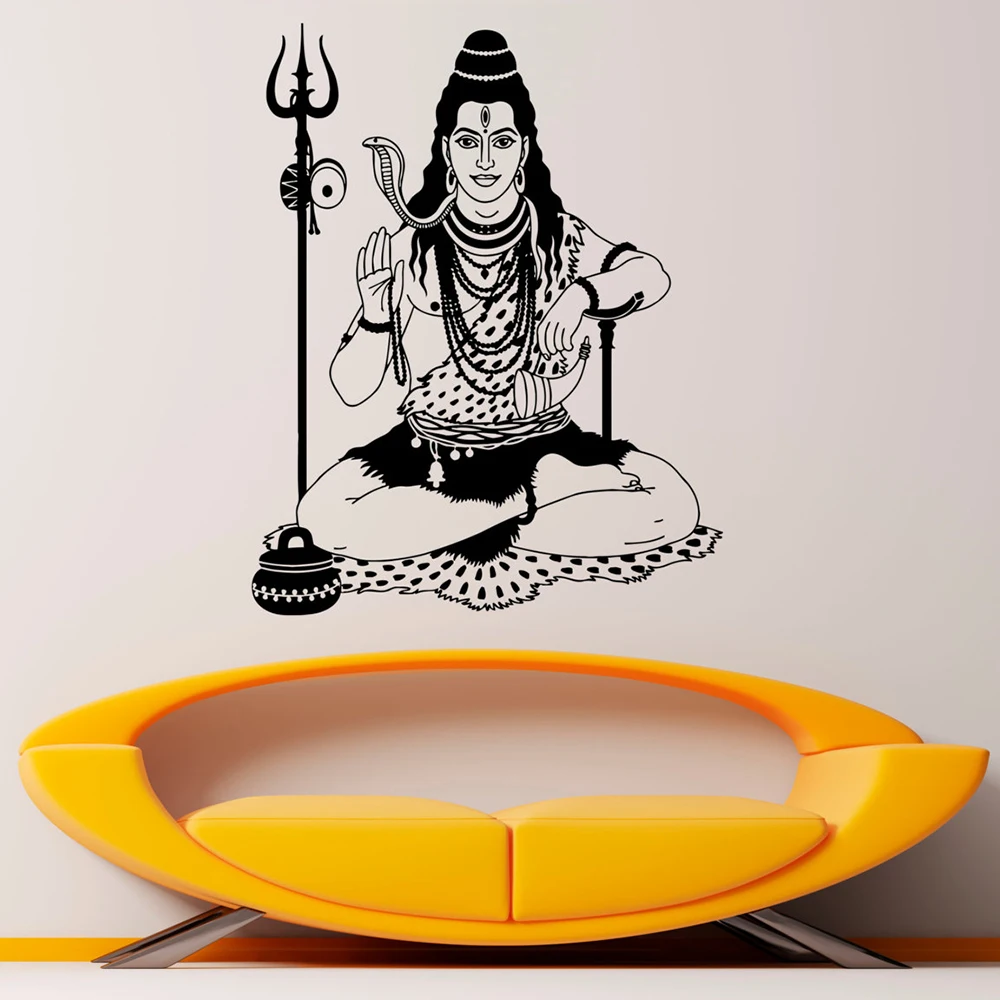 

Hinduism Shiva Wall Decal Indian Religion God Wall Sticker Vinyl Interior Home Living Room Decoration Removable Mural X333