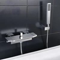 full copper wall type cold and hot water faucet set independent bathtub special matching
