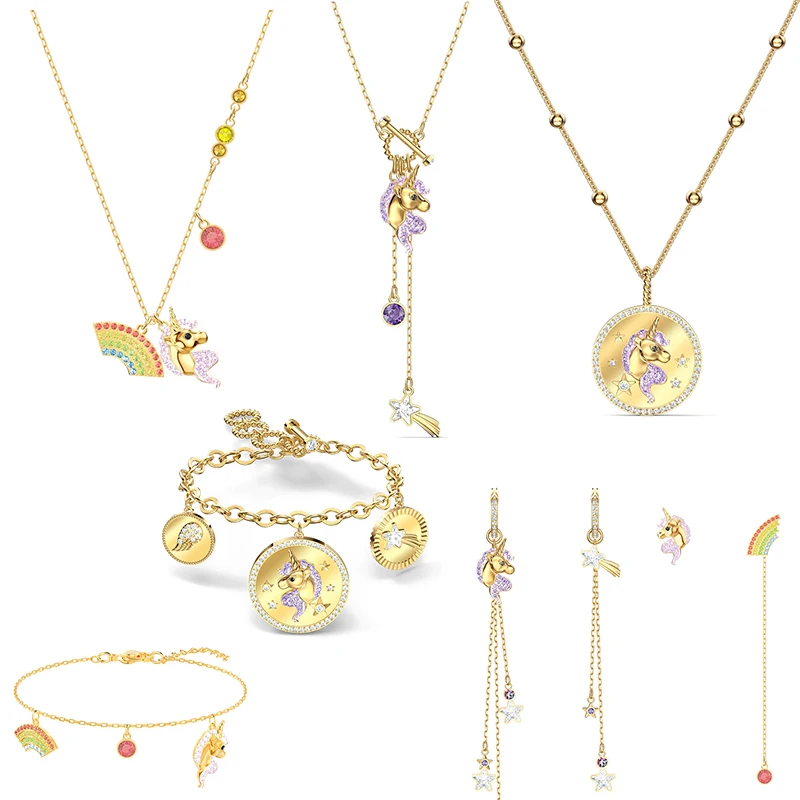 

swa Fashion Ladies Jewelry Unicorn Collection Unicorn Jewelry Set Ladies Earrings Necklaces and Bracelets Fashion Jewelry