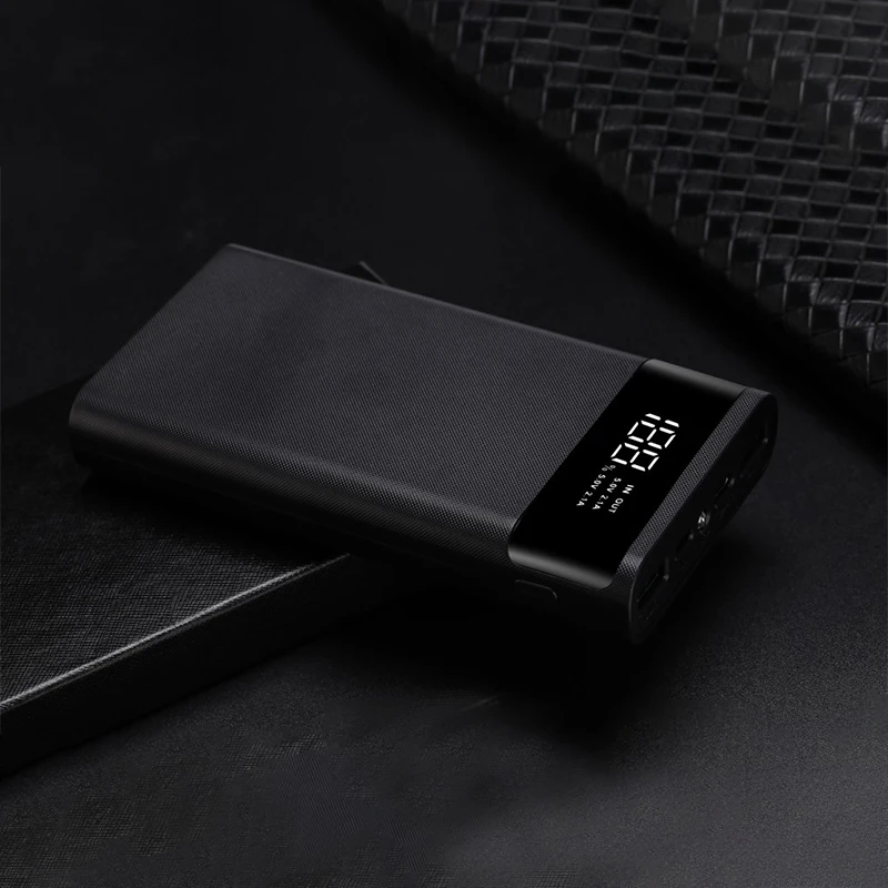 Двойной USB порт Micro type-C Внешний Аккумулятор Чехол 6*18650 чехол для батареи цифровой дисплей зарядная коробка внешняя оболочка - Цвет: Black No Battery