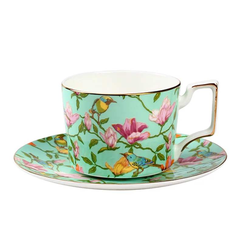 Shabby Chic Ceramic Mug Coffee Cup Milk With Handgrip 270ml Tea Saucer 9.1oz | Дом и сад