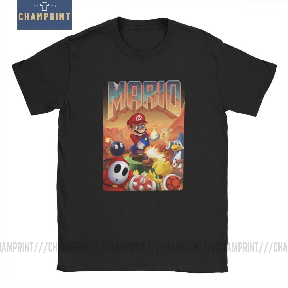 

Men Mario's Doom T Shirts Retro Game Conan Cotton Clothes Vintage Short Sleeve O Neck Tees Summer T-Shirts