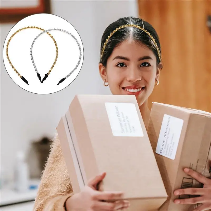 

2pcs Metal Party Fashion Elegant Hair Hoops Headdress Headband Hair Jewelry Hair Accessories