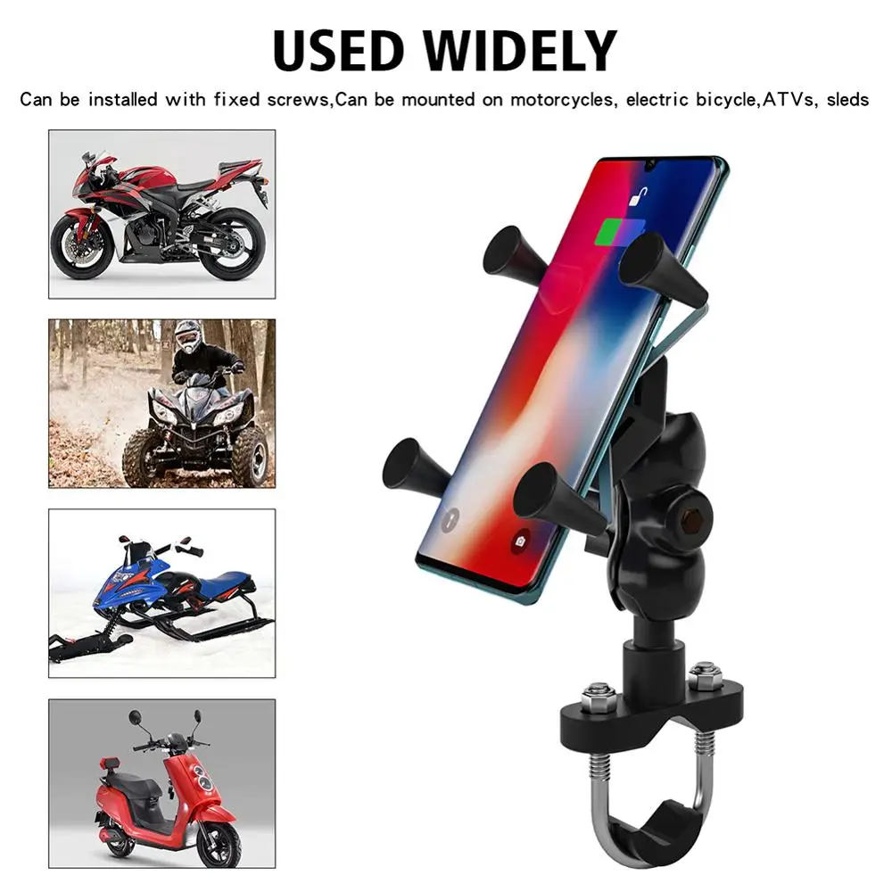 

Universal Cell Phone Rearview Mirror Stand Holder Motorcycle Mobile Phone Bracket with360 Rotation GPS Bracket